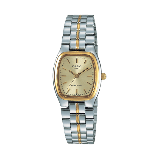 CASIO LTP-1169G-9ARDF GOLD IP ANALOG DIAL DUAL TONED STAINLESS STEEL BAND WOMEN'S WATCH A2272