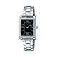 CASIO ENTICER LADIES LTP-1234DD-1ADF BLACK ANALOG DIAL SILVER STAINLESS STEEL BAND A2353