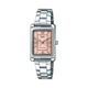 CASIO ENTICER LADIES LTP-1234DD-4ADF PEACH ANALOG DIAL SILVER STAINLESS STEEL BAND A2355