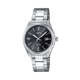CASIO ENTICER LADIES LTP-1302D-1A1VDF BLACK ANALOG DIAL SILVER STAINLESS STEEL BAND A1535