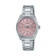 CASIO ENTICER LADIES LTP-1302DD-4A1VDF PINK ANALOG DIAL SILVER STAINLESS STEEL BAND A2360