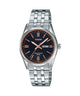 CASIO LTP-1335D-1A2VDF BLACK ANALOG DIAL SILVER STAINLESS STEEL BAND WOMEN'S WATCH A1504