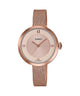 CASIO LTP-E154MPG-4ADF PINK GOLD IP ANALOG DIAL  STAINLESS STEEL MESH BAND WOMEN'S WATCH A1852