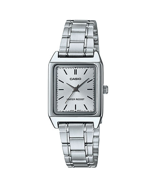 CASIO LTP-V007D-7EUDF GRAY ANALOG DIAL SILVER STAINLESS STEEL STRAP WOMEN'S WATCH CLASSIC DESIGN WATER RESISTANT