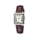 CASIO LTP-V007L-7B2UDF WHITE ANALOG DIAL BROWN LEATHER BAND WOMEN'S WATCH A2288