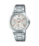 CASIO ENTICER LADIES LTP-V300D-7A2UDF WHITE ANALOG DIAL SILVER STAINLESS STEEL  BAND A1697