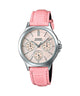 CASIO LTP-V300L-4AUDF PINK ANALOG DIAL PINK LEATHER BAND WOMEN'S WATCH A1150