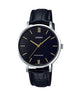 CASIO LTP-VT01L-1BUDF BLACK ANALOG DIAL BLACK LEATHER BAND WOMEN'S WATCH A1626