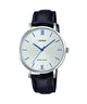 CASIO LTP-VT01L-7B1UDF WHITE ANALOG DIAL BLACK LEATHER BAND WOMEN'S WATCH A1627
