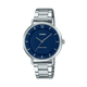 CASIO ENTICER LADIES LTP-VT04D-2ADF BLUE ANALOG DIAL SILVER STAINLESS STEEL BAND A2429