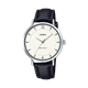 CASIO ENTICER LADIES LTP-VT04L-7A2DF WHITE ANALOG DIAL BLACK LEATHER BAND A2433