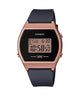 CASIO VINTAGE LW-204-1ADF ROSE GOLD DIGITAL DIAL BLACK RESIN STRAP D214