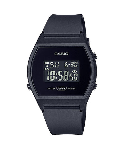CASIO VINTAGE LW-204-1BDF BLACK DIGITAL DIAL BLACK RESIN STRAP D215
