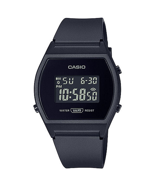 CASIO VINTAGE LW-204-1BDF BLACK DIGITAL DIAL BLACK RESIN STRAP D215