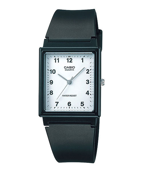 CASIO  MQ-27-7BDF WHITE ANALOG DIAL BLACK RESIN STRAP  WATER RESISTANT A210