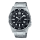 CASIO ENTICER MEN MTD-135D-1AVDF BLACK ANALOG DIAL SILVER STAINLESS STEEL BAND A2376