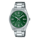 CASIO MTP-1302PD-3AVEF GREEN ANALOG DIAL SILVER STAINLESS STEEL BAND MEN'S WATCH A2262