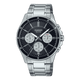 CASIO ENTICER MEN MTP-1374D-1A3VDF BLACK ANALOG DIAL SILVER STAINLESS STEEL  BAND A2345