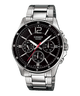 CASIO MTP-1374D-1AVDF BLACK ANALOG DIAL SILVER STAINLESS STEEL BAND MEN'S WATCH A832