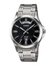 CASIO MTP-1381D-1AVDF BLACK ANALOG DIAL SILVER STAINLESS STEEL BAND MEN'S WATCH A840