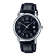 CASIO MTP-V002L-1BUDF BLACK ANALOG DIAL BLACK LEATHER BAND MEN'S WATCH A2315