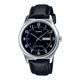 CASIO MTP-V006L-1B2UDF BLACK ANALOG DIAL BLACK LEATHER BAND MEN'S WATCH A2317