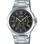 CASIO ENTICER MEN MTP-V300D-1A2UDF BLACK ANALOG DIAL SILVER STAINLESS STEEL  BAND A1683