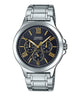 CASIO ENTICER MEN MTP-V300D-1A2UDF BLACK ANALOG DIAL SILVER STAINLESS STEEL  BAND A1683
