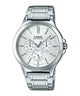 CASIO ENTICER MEN MTP-V300D-7AUDF WHITE ANALOG DIAL SILVER STAINLESS STEEL  BAND A1174