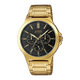CASIO MTP-V300G-1AUDF GOLD IP WHITE ANALOG DIAL GOLD IP STAINLESS STEEL BAND MEN'S WATCH A2318