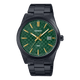 CASIO MTP-VD03B-3AUDF BLACK IP GREEN ANALOG DIAL BLACK IP STAINLESS STEEL BAND MEN'S WATCH A2240