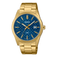 CASIO MTP-VD03G-2AUDF GOLD IP BLUE ANALOG DIAL GOLD IP STAINLESS STEEL BAND MEN'S WATCH A2245