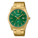 CASIO MTP-VD03G-3AUDF GOLD IP GREEN ANALOG DIAL GOLD IP STAINLESS STEEL BAND MEN'S WATCH A2246