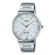 CASIO ENTICER MEN MTP-VT01DM-7AUDF WHITE ANALOG DIAL SILVER STAINLESS STEEL BAND A2350