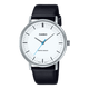 CASIO ENTICER MEN MTP-VT04L-7EDF WHITE ANALOG DIAL BLACK LEATHER BAND A2414
