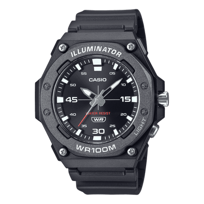 CASIO  MW-620H-1AVDF BLACK ANALOG DIAL BLACK RESIN STRAP  100M WATER RESISTANT D355