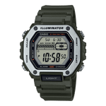 CASIO  MWD-110H-3AVDF  DIGITAL DIAL GREEN RESIN STRAP  10 YEAR BATTERY D301