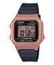 CASIO  W-217HM-5AVDF ROSE GOLD DIGITAL DIAL BLACK RESIN STRAP  7 YEAR BATTERY I113