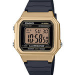 CASIO  W-217HM-9AVDF GOLD DIGITAL DIAL BLACK RESIN STRAP  7 YEAR BATTERY I115