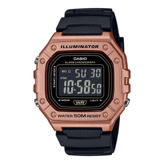 CASIO YOUTH W-218HM-5BVDF BLACK  DIGITAL DIAL BLACK  RESIN  BAND D375