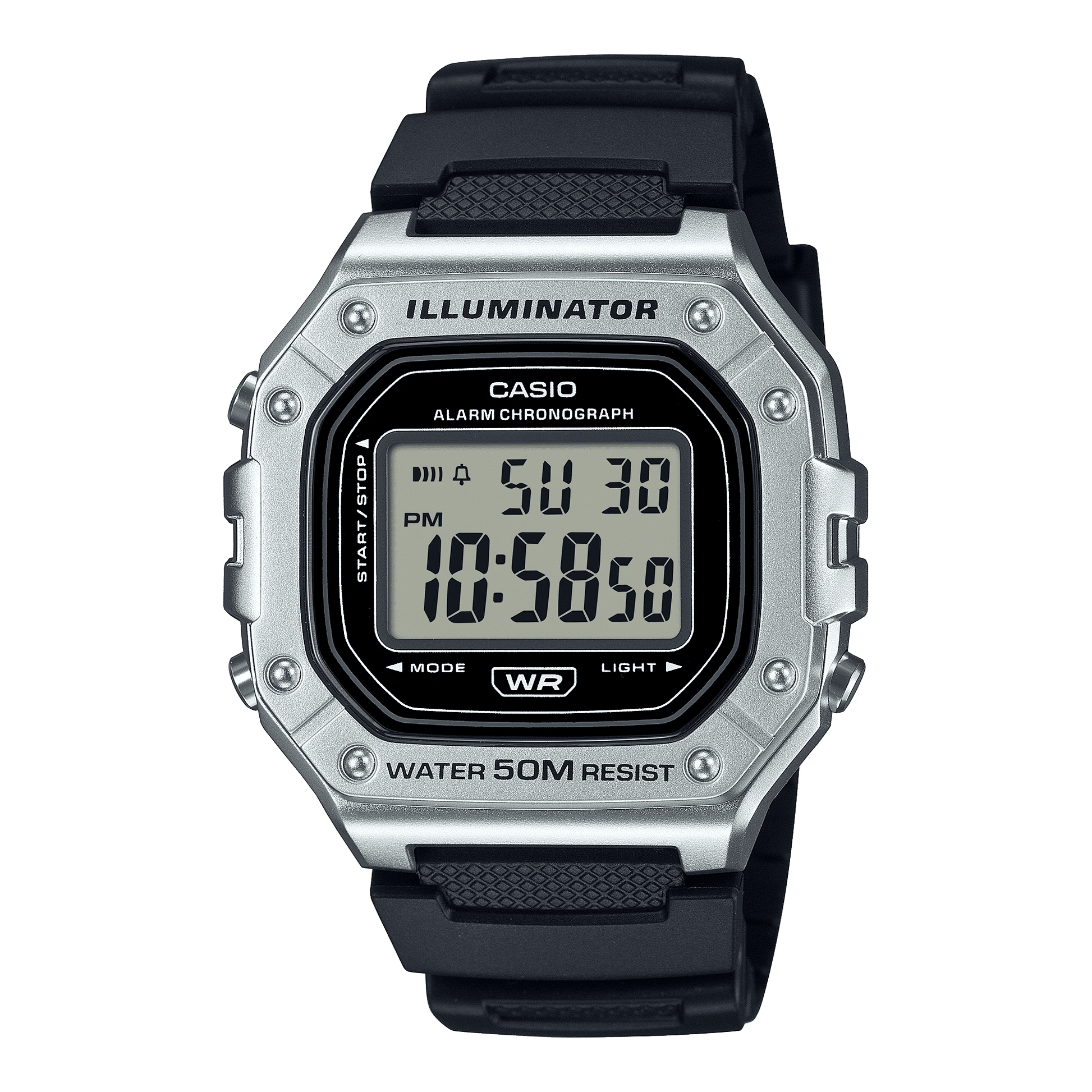 CASIO YOUTH W-218HM-7AVDF BLACK  DIGITAL DIAL BLACK  RESIN  BAND D374